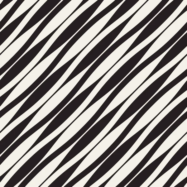 Vågiga ränder sömlösa mönster. Retro abstrakt vågig textur. Geometriska linjer monokrom design. — Stock vektor