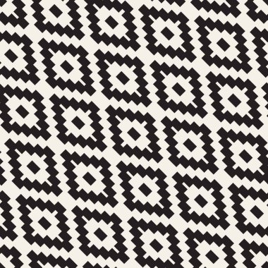 Sorunsuz oyma desen. Stilize kafes tekrarladı. Simetrik geometrik duvar kağıdı. Kafes etnik motif. Vektör çizim