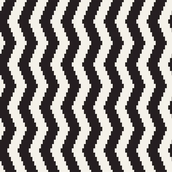Herhaalbare geometrisch raster patroon. Vector naadloze mazenpatroon. Monochroom zigzag lijnen abstracte achtergrond — Stockvector