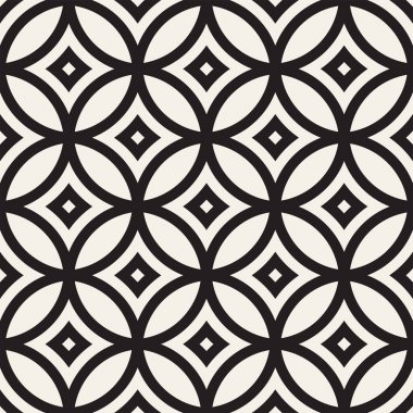 Vektör sorunsuz siyah ve beyaz geometrik çizgiler desen. Geometrik arka plan tasarlamak