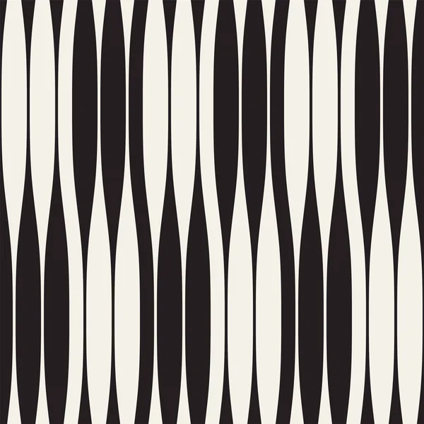 물결 모양의 줄무늬 패턴 원활한 벡터. 레트로 물결 모양 텍스처입니다. 형상 선 흑백 디자인. — 스톡 벡터