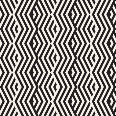 Soyut zikzak paralel çizgiler. Şık etnik süsleme. Vektör Seamless Modeli. 