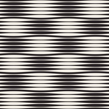 Dalgalı çizgiler vektör seamless modeli. Retro dalgalı doku. Geometrik çizgiler tek renkli tasarım.