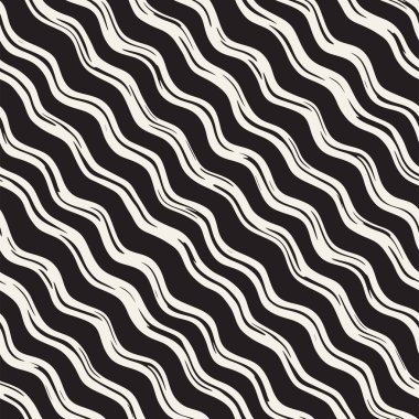 Dekoratif seamless modeli handdrawn doodle hatları ile. El dalgalı çizgiler arka plan boyalı. Trendy sonsuz serbest doku 