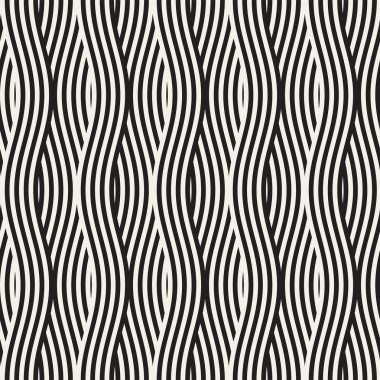 Dalgalı çizgilerle soyut geometrik desen. Titreşimli görüntüyü çizgili tasarım yuvarlanır. Sorunsuz vektör arka plan.