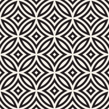 Vektör sorunsuz siyah ve beyaz geometrik çizgiler desen. Geometrik arka plan tasarlamak