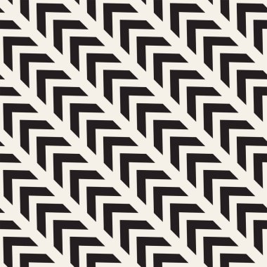 Sorunsuz vektör desen. Soyut geometrik kafes arka plan. Ritmik zikzak yapısı. Chevron çizgilerle tek renkli doku