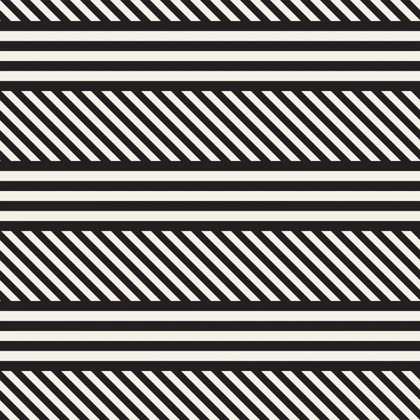 Interlacing Parallel  Stripes. Vector Seamless Monochrome Pattern. — Stock Vector