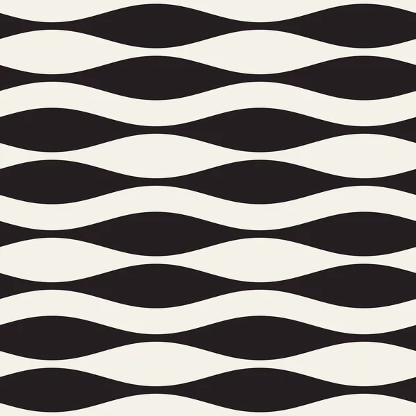 Wavy stripes vector seamless pattern. Retro wavy texture. Geometric lines monochrome design. — Stock Vector