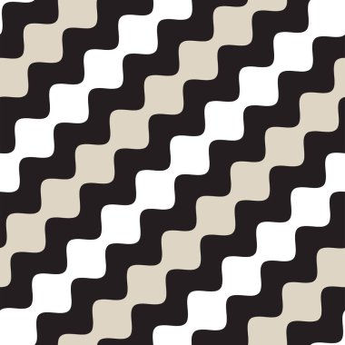 Vektör kesintisiz geometrik desen. Tek renkli dalgalı çizgiler. Zarif dalgalanma çizgili