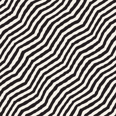 Sorunsuz dalgalı el çekilmiş çizgili desen. Yinelenen vektör doku.