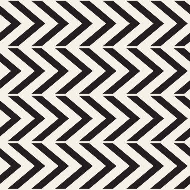 Sorunsuz vektör desen. Soyut geometrik kafes arka plan. Ritmik zikzak yapısı. Chevron çizgilerle tek renkli doku