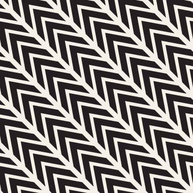 Sorunsuz vektör desen. Soyut geometrik kafes arka plan. Ritmik zikzak yapısı. Chevron çizgilerle tek renkli doku
