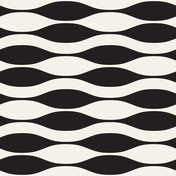 Rayures ondulées vectoriel motif sans couture. Texture ondulée rétro. Lignes géométriques design monochrome . — Image vectorielle
