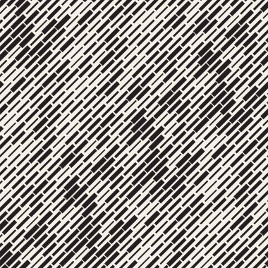 Vektör sorunsuz siyah ve beyaz düzensiz çizgi dikdörtgen ızgara desen. Geometrik arka plan tasarlamak