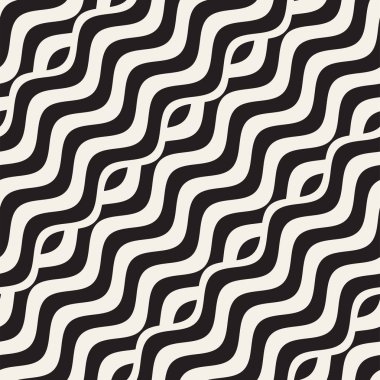 Dalgalı çizgilerle soyut geometrik desen. Titreşimli görüntüyü çizgili tasarım yuvarlanır. Sorunsuz vektör arka plan.