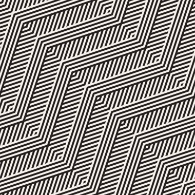 Soyut zikzak paralel çizgiler. Şık etnik süsleme. Vektör Seamless Modeli. 