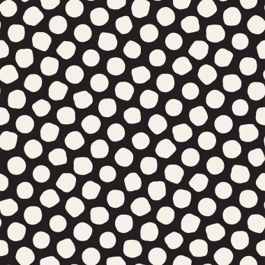 Şık Doodle dağınık şekiller. Vektör sorunsuz siyah ve beyaz serbest desen