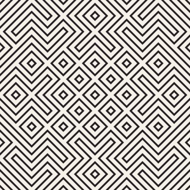Simetrik çizgileri kafes ile geometrik etnik köken. Vektör soyut Seamless Modeli.