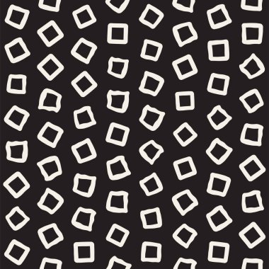 Şık Doodle dağınık şekiller. Vektör sorunsuz siyah ve beyaz serbest desen