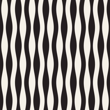 Dalgalı çizgiler vektör seamless modeli. Retro dalgalı doku. Geometrik çizgiler tek renkli tasarım.