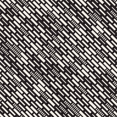Vektör sorunsuz siyah ve beyaz düzensiz çizgi dikdörtgen ızgara desen. Geometrik arka plan tasarlamak