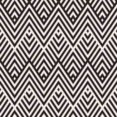 Soyut zikzak paralel çizgiler. Şık etnik süsleme. Vektör Seamless Modeli. 