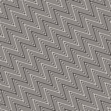 Soyut zikzak paralel çizgiler. Şık etnik süsleme. Vektör Seamless Modeli. 