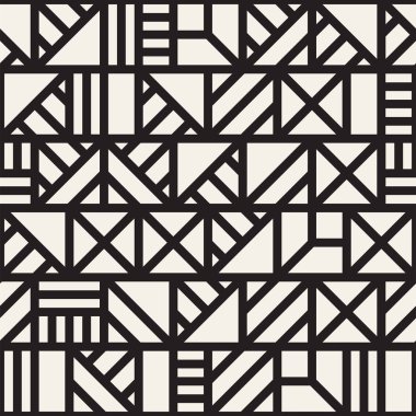Vektör seamless modeli. Yinelenen doku kafes. Doğrusal kılavuz kaotik şekillerle birlikte. Şık geometrik kafes tasarımı