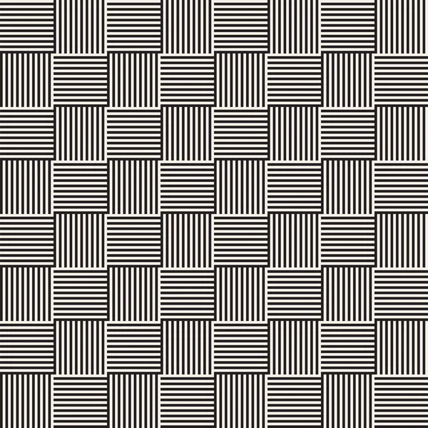 Lineas de celosía con estilo. Textura monocromática étnica. Diseño de fondo geométrico abstracto. Vector sin costura patrón blanco y negro . — Vector de stock