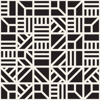 Vektör seamless modeli. Yinelenen doku kafes. Doğrusal kılavuz kaotik şekillerle birlikte. Şık geometrik kafes tasarımı