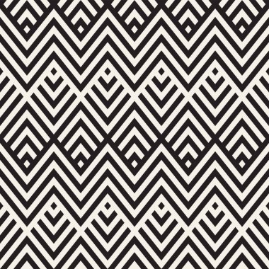 Soyut zikzak paralel çizgiler. Şık etnik süsleme. Vektör Seamless Modeli.