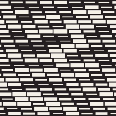 Vektör sorunsuz siyah ve beyaz düzensiz çizgi dikdörtgenler. Geometrik arka plan tasarlamak