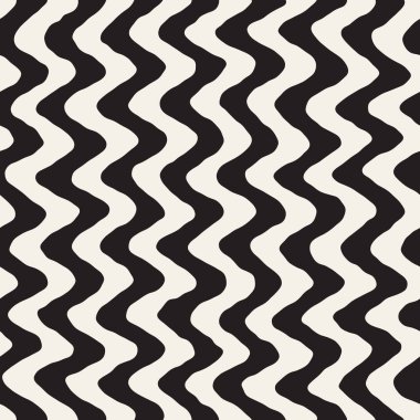 Sorunsuz dalgalı el çekilmiş çizgili desen. Yinelenen vektör doku.