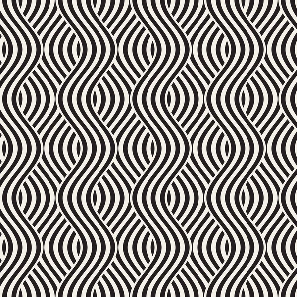 波線の抽象的な幾何学模様。インター レース縞デザイン丸みを帯びた。シームレスなベクトルの背景. — ストックベクタ