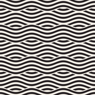 Dalgalı çizgilerle soyut geometrik desen. Titreşimli görüntüyü çizgili tasarım yuvarlanır. Sorunsuz vektör arka plan.