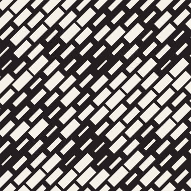 Vektör sorunsuz siyah ve beyaz düzensiz çizgi dikdörtgenler. Geometrik arka plan tasarlamak