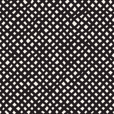 El ile Seamless Modeli dalgalar çizilmiş. Arka plan dalgalı fırça darbeleriyle. Siyah ve beyaz serbest doku hatları.