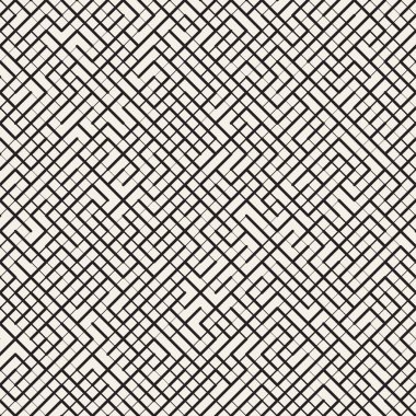 Irregular Maze Line. Abstract Geometric Background Design. Vector Seamless Black and White Pattern. clipart