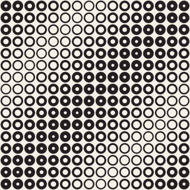 Siyah-beyaz desen arka plan soyut. Kesintisiz geometrik daire yarı ton. Şık modern textur