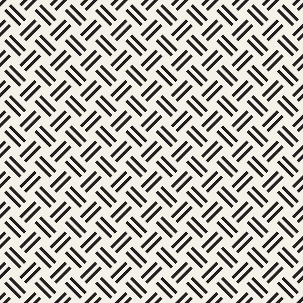 Crosshatch vector patrón geométrico sin costura. Fondo de rectángulos gráficos cruzados. Motivo a cuadros. Textura blanca y negra sin costuras de líneas entrecruzadas. Trellis simple impresión de tela . — Archivo Imágenes Vectoriales