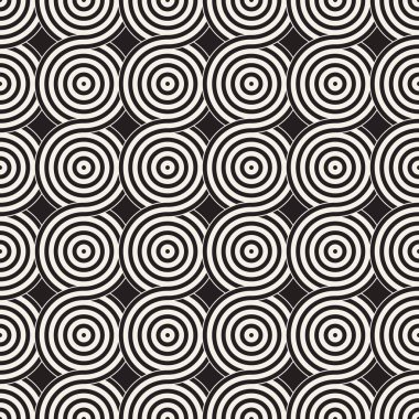 Vektör kesintisiz geometrik desen çizgiler ile daireler oluşur. Modern şık yuvarlanmış çizgiler doku. Yinelenen arka plan