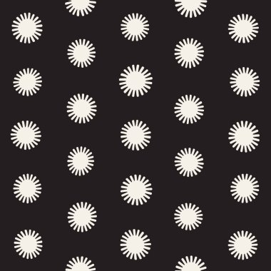 Vektör sorunsuz sunburst şekiller serbest desen. Arka plan yuvarlak fırça darbeleriyle. Elle çizilmiş doku