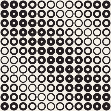Siyah-beyaz desen arka plan soyut. Kesintisiz geometrik daire yarı ton. Şık modern textur