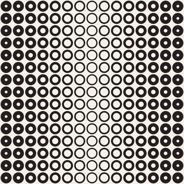 Fondo abstracto en blanco y negro. Semitono de círculo geométrico sin costuras. Textur moderno con estilo — Vector de stock