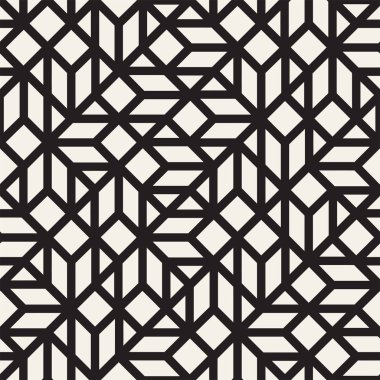 Vektör seamless modeli. Yinelenen doku kafes. Doğrusal kılavuz kaotik şekillerle birlikte. Şık geometrik kafes tasarımı