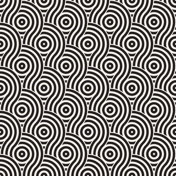 Vektör kesintisiz geometrik desen çizgiler ile daireler oluşur. Modern şık yuvarlanmış çizgiler doku. Yinelenen arka plan