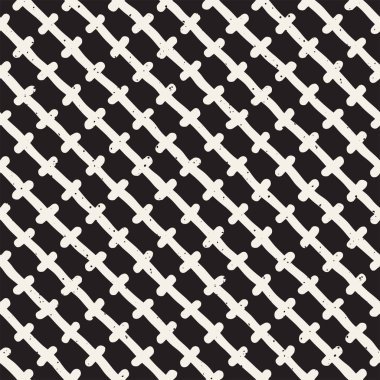 Elle çizilmiş stil etnik seamless modeli. Soyut geometrik döşeme arka plan siyah ve beyaz. Vektör Serbest doodle doku.