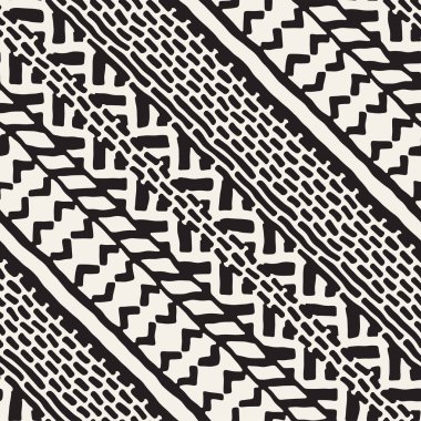 Elle çizilmiş Dikişsiz desen çizdi. Vektör aşiret tasarım arka plan. Etnik motif. Geometrik etnik Şerit çizgileri resimde. Sanat baskı, tekstil, duvar kağıdı, kağıt ambalaj için.