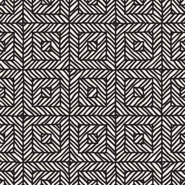 Vektör sorunsuz elle çizilmiş desen. Zigzag ve şerit kaba hatları. Aşiret tasarım arka plan. Etnik doodle doku.